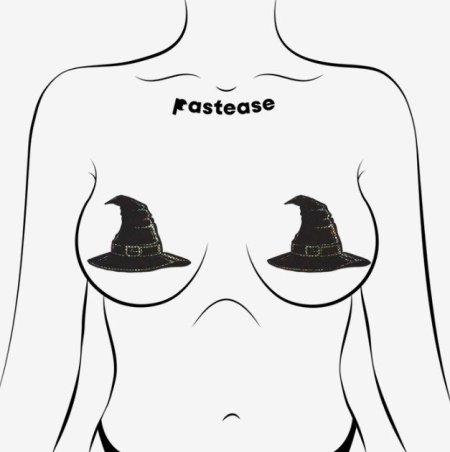 (image for) Disco Black Spooky Witches Hat Breast Pasties
