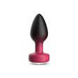 (image for) RUBY Ombre - MEDIUM Cheeky Charms Eluxe Vibrating Plug With Remote - Clear Gem