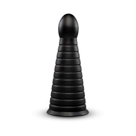 CONE - 10" TAPERED & RIBBED DILDO WITH SUCTION CUP