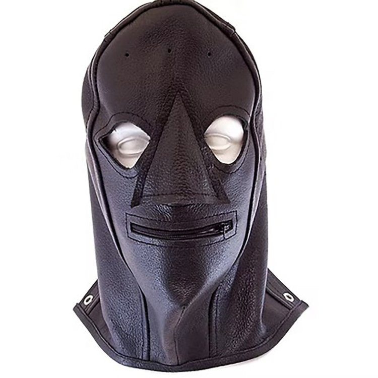 (image for) Leather Zip Mask - Black