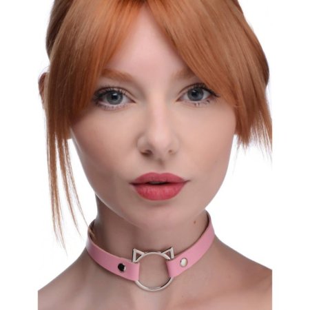 (image for) Kinky Kitty Ring Slim Choker - Pink