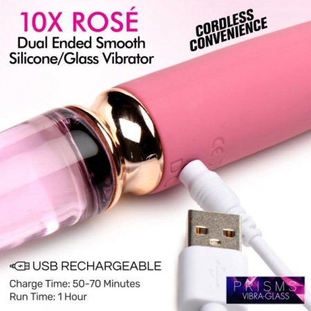 (image for) 10X Dual End Smooth Silicone/Glass Vibe*