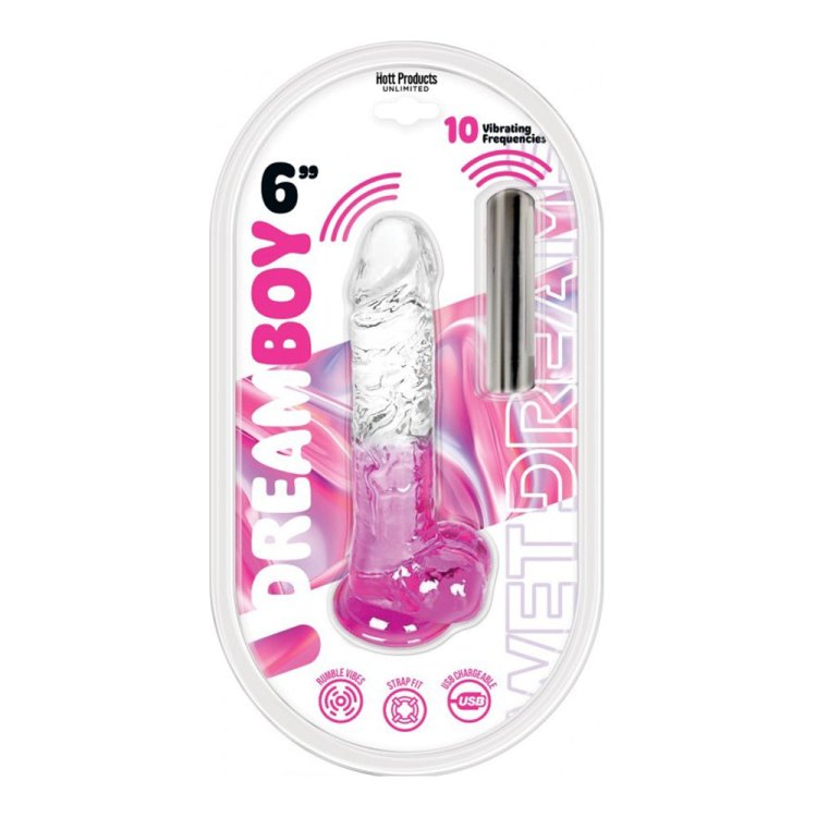 (image for) Dream Boy 6\" - Jelly Vibrator - Wet Dreams Magenta