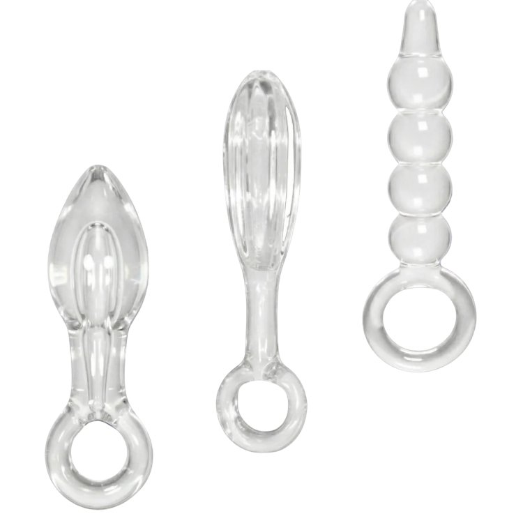(image for) Halos of Pleasure – All Glass Anal Plug Trio