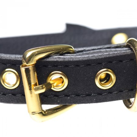 (image for) Golden Kitty Cat Bell Collar -Black/Gold