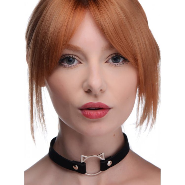 (image for) Kinky Kitty Ring Slim Choker - Black