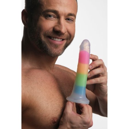 (image for) Lollicock 7" GID Rainbow Silicone Dildo*