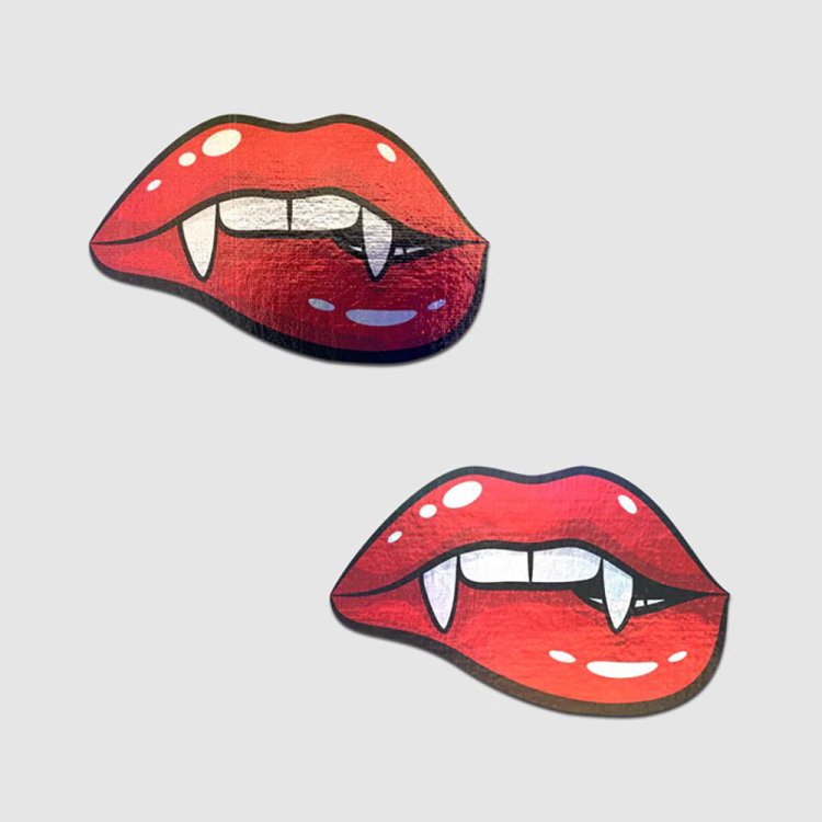 (image for) Vampire Fangs Pasties Biting Lip