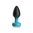 (image for) TEAL Ombre - MEDIUM Cheeky Charms Eluxe Vibrating Plug With Remote - Clear Gem