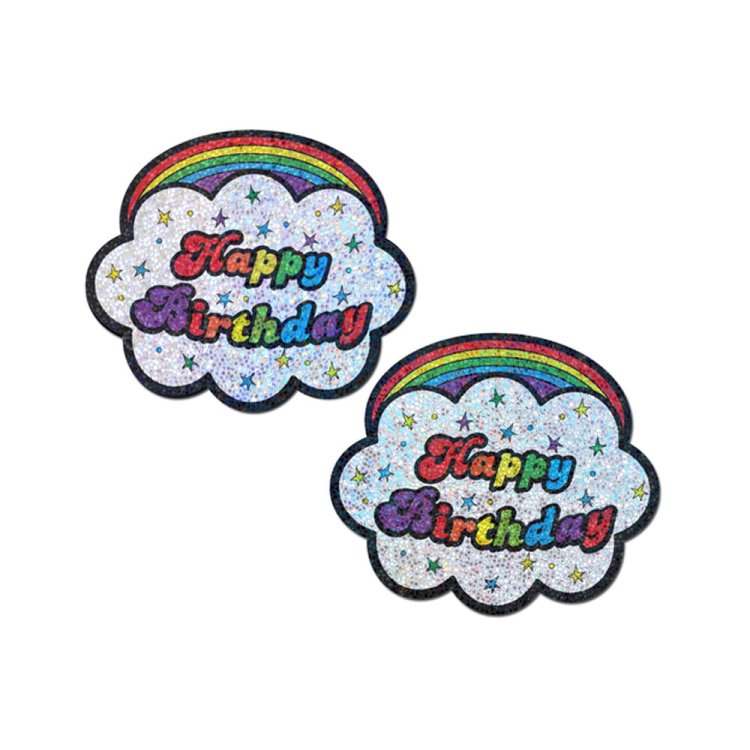 (image for) Rainbow \'Happy Birthday\' Cloud Pasties