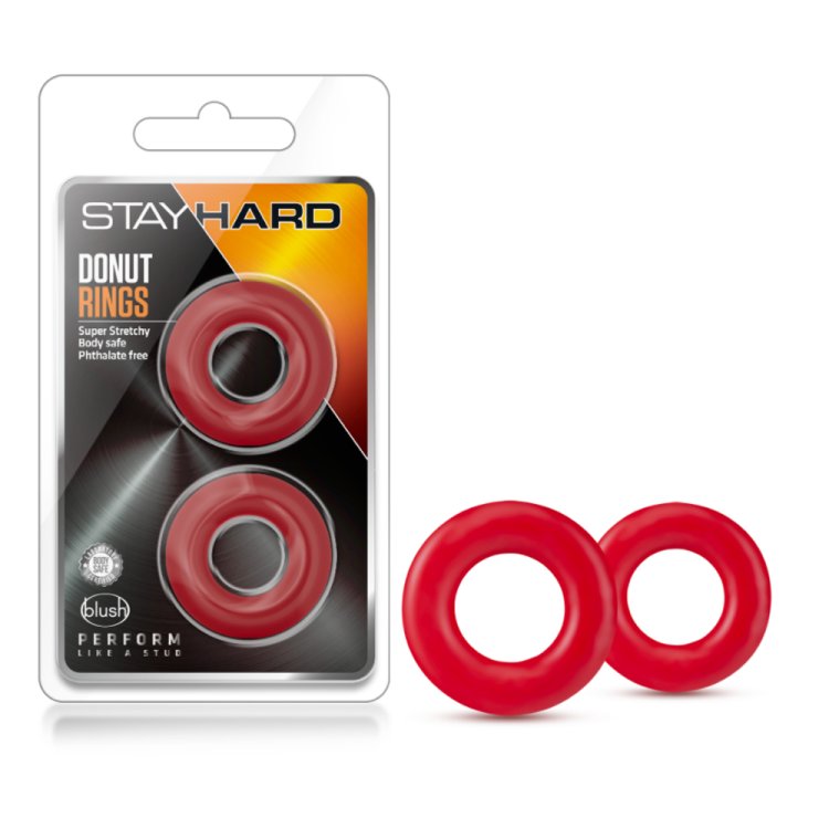 (image for) Stay Hard Donut Rings - Red