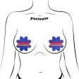 (image for) Vibrant Retro Stripes on Blue Petal Breast Pasties