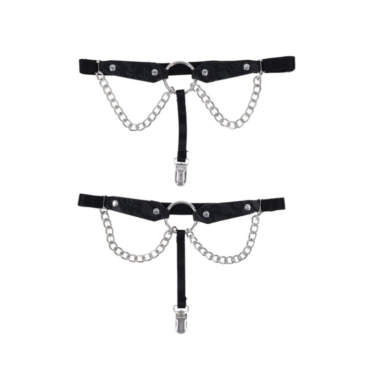 (image for) Chain Lace Garters - Black