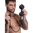(image for) Devils Rattle Inflatable Silicone Anal Plug with Cock and Ball Ring