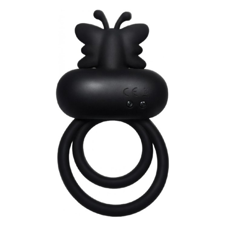 (image for) DECADENCE- BUTTERFLY BANG. Cock & Ball Strap with vibrating Stiimulation Antena Stimulator. Liquid Silicone. Multi-Speed. Rechargeable.