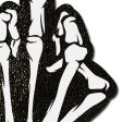 (image for) Middle Finger Skeleton Hand Pasties Glow in the Dark White & Black Boney Hand