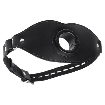 (image for) Leather Locking Open Mouth Feeder Gag