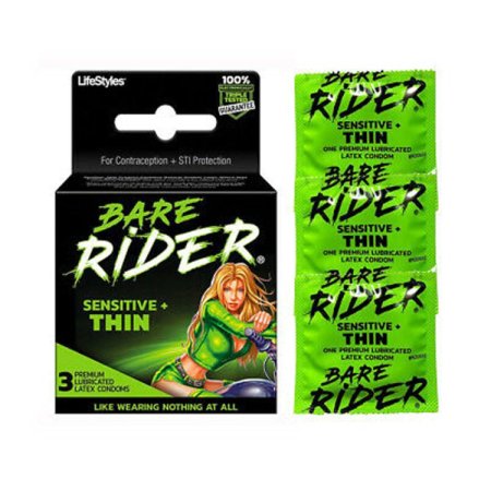 (image for) Lifestyles Bare Rider Thin Condoms - 3pk