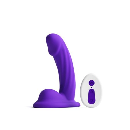 (image for) Colours - Curve - Vibrating w/ remote - 5" Dildo - Purple