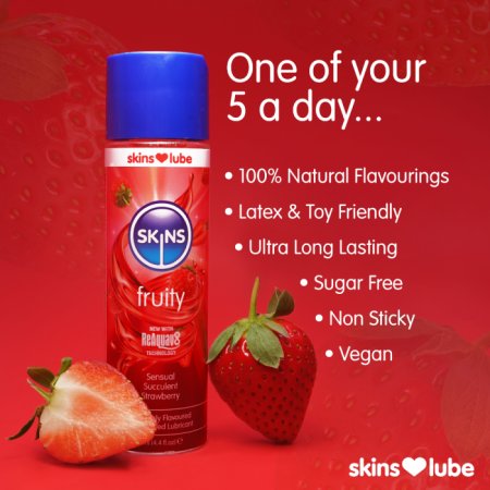 (image for) Skins Strawberry Water Based Lubricant 4.4 fl oz