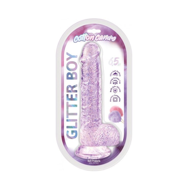(image for) Cotton Candy - Glitter Boy 7\" Suction Cup Dildo pink