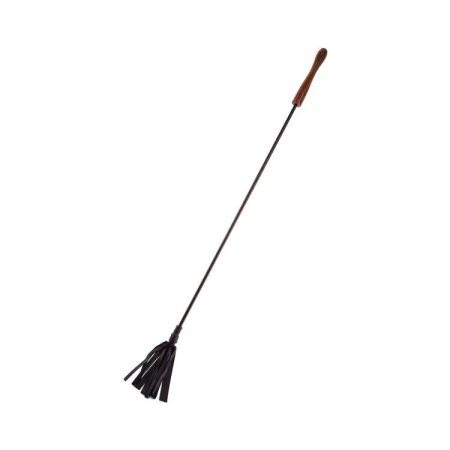(image for) Leather Riding Crop With Wooden Handle Black