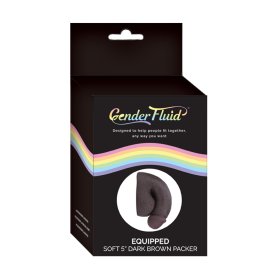 Gender Fluid Soft Packer 5" -Dark Brown*