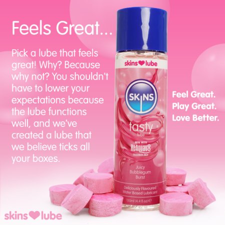 (image for) Skins Bubblegum Water Based Lubricant 4.4 fl oz (130ml)