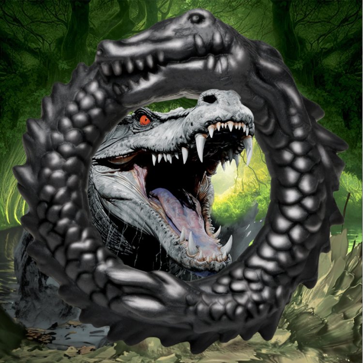 (image for) Black Caiman Silicone Cock Ring