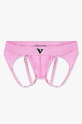 Mens Small - JockVStrap Sheer Briefs - Taffy