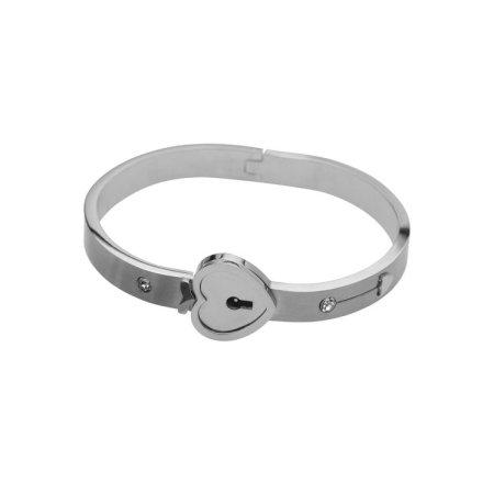 (image for) Cuffed Locking Bracelet and Key Necklace - Tungsten Steel