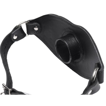 (image for) Leather Locking Open Mouth Feeder Gag