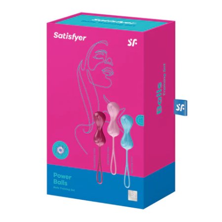 (image for) Satisfyer Power Balls (set of 3) - turquoise, red, pink