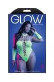 (image for) PRESSURE POINT UV reactive rhinestone knit teddy and matching gloves (can also be worn as leg warmers)