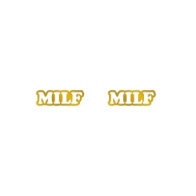 MILF Earrings - Gold & White * MILF Earrings - Gold & White *