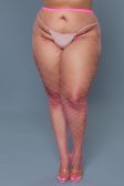 (image for) Oversized Fishnet Pantyhose -Hot Pink QS