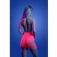 (image for) APHRODISIAC UV reactive open bodice halter dress and one pair of pasties (Neon Pink)