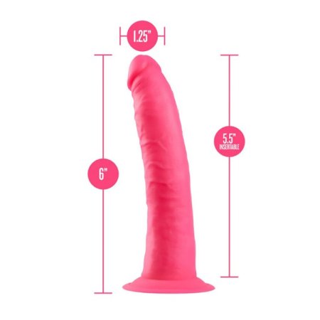 (image for) Neo Elite - 6" Silicone Dual Density Cock - Neon Pink