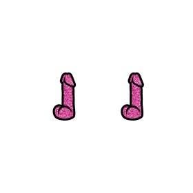 Pink Glitter Dildo Earrings *