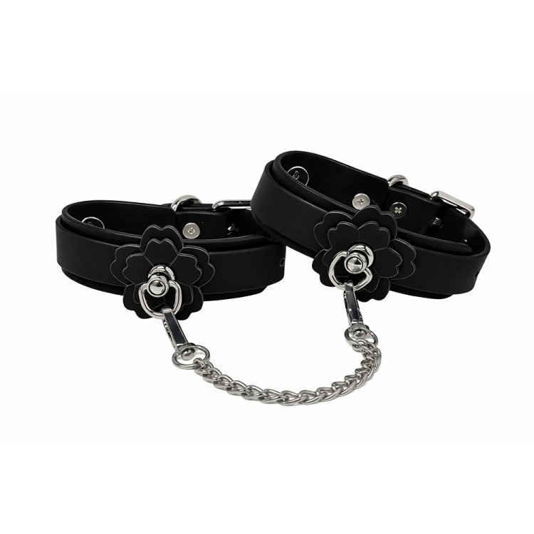 (image for) HEAT TEASE - FLOWER CUFFS - BLACK/PINK