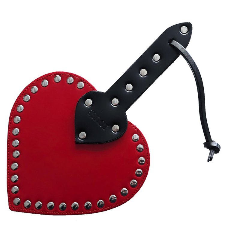 (image for) Leather Heart Paddle - Red