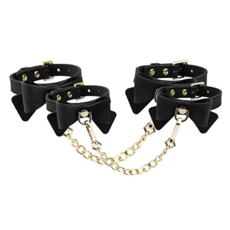(image for) Temptasia Ardor - Silicone Wrist & Ankle Restraints - Black with Bow