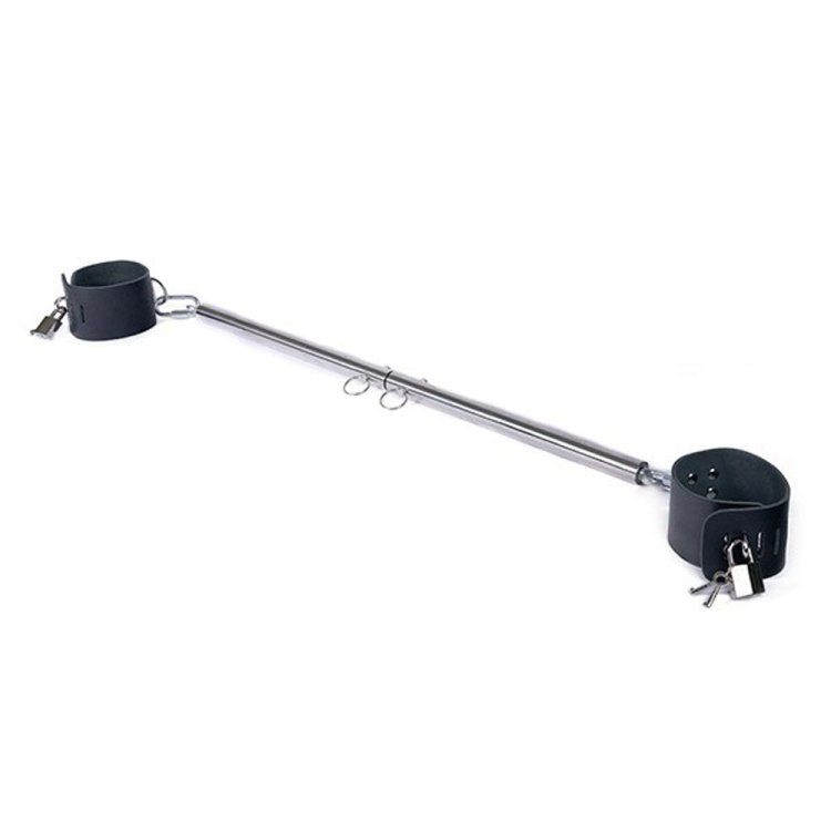(image for) Steel Spreader Bar w Leather Cuffs Nickl