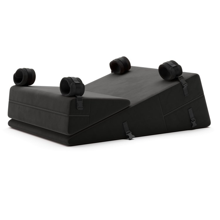 (image for) Bondage Wedge Ramp Combo 24 w/Cuffs - Décor Velvet, Black