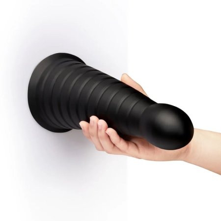 (image for) CONE - 10" TAPERED & RIBBED DILDO WITH SUCTION CUP