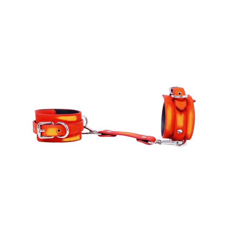 (image for) HEAT TEASE - CUFFS - BLOOD ORANGE/YELLOW