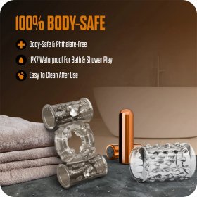 Stay Hard - Vibrating Cock Ring Set with Sleeve And 2 Bullets
