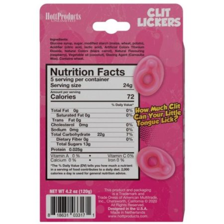 (image for) Clit Lickers Clit-Shape Raspbery Gummies