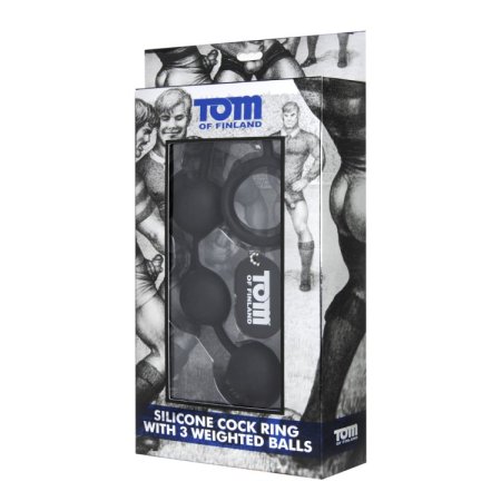 (image for) Tom of Finland Cock Ring w 3 heavy balls