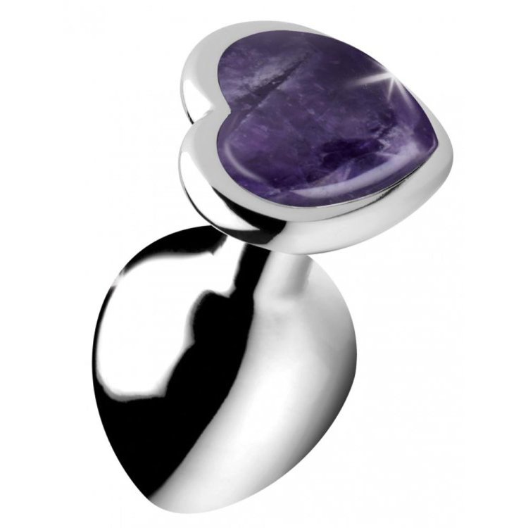 (image for) Gemstone Amethyst Heart Plug - Medium